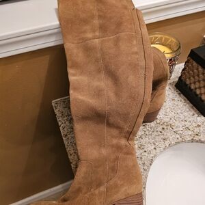 Tall suede knee boots